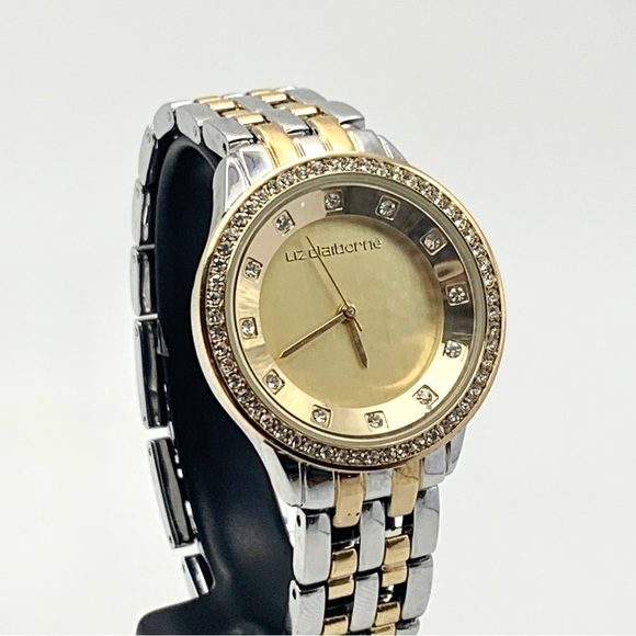 Liz Claiborne Accessories - Liz Claiborne Two-Tone Crystal Bezel Watch 6.75" New Battery